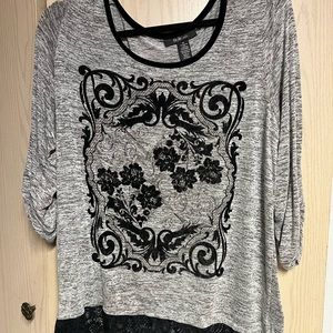 Style & Co Top Black/Grey